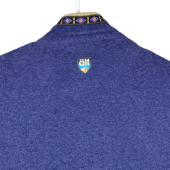 Vintage 1990's Alf Wool Fleece Vest Blue Zip Front Made in USA Size M - Picture 5 of 5